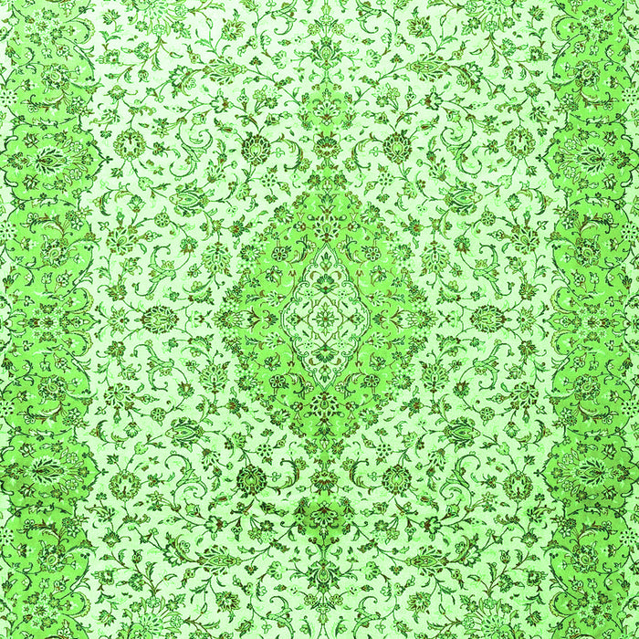 Serging Thickness of Machine Washable Persian Green Traditional Area Rugs, wshtr3481grn