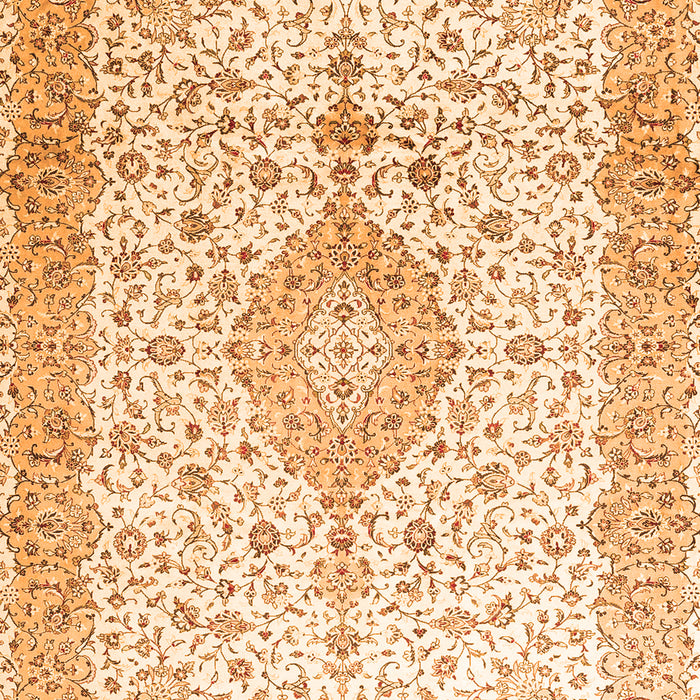 Serging Thickness of Machine Washable Persian Orange Traditional Area Rugs, wshtr3481org