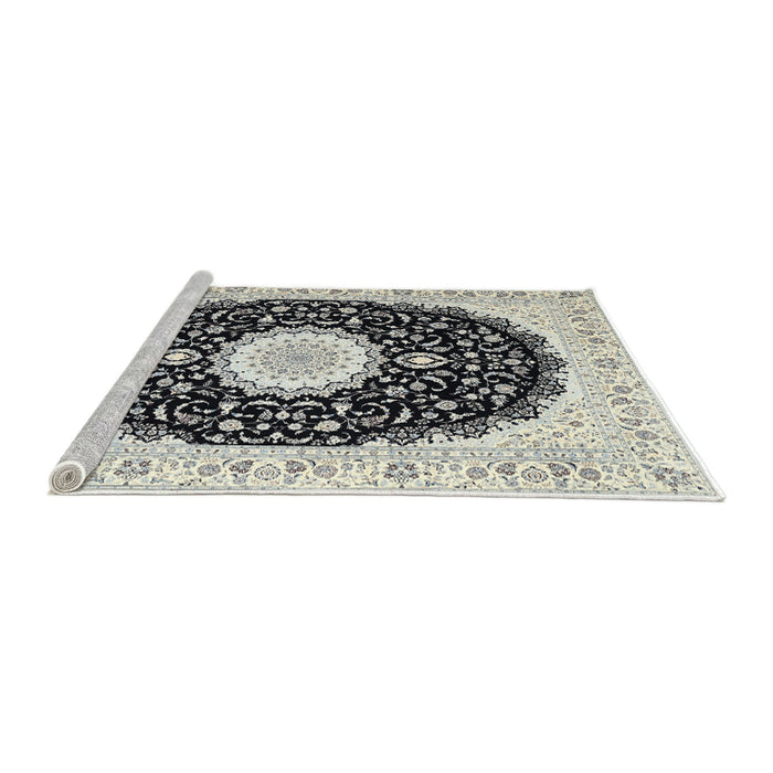 Sideview of Machine Washable Traditional Gray Rug, wshtr3482