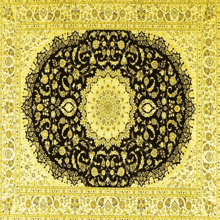 Square Persian Yellow Traditional Rug, tr3482yw