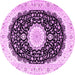 Round Persian Pink Traditional Rug, tr3482pnk
