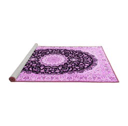 Sideview of Machine Washable Persian Pink Traditional Rug, wshtr3482pnk