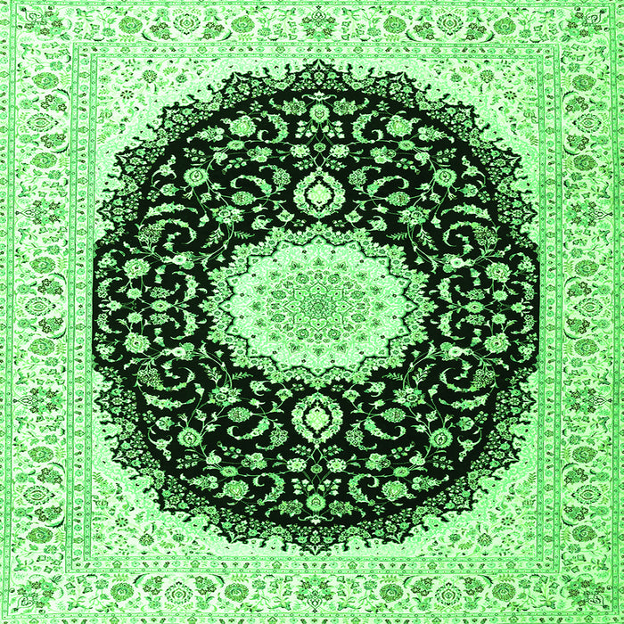 Serging Thickness of Persian Green Traditional Rug, tr3482grn
