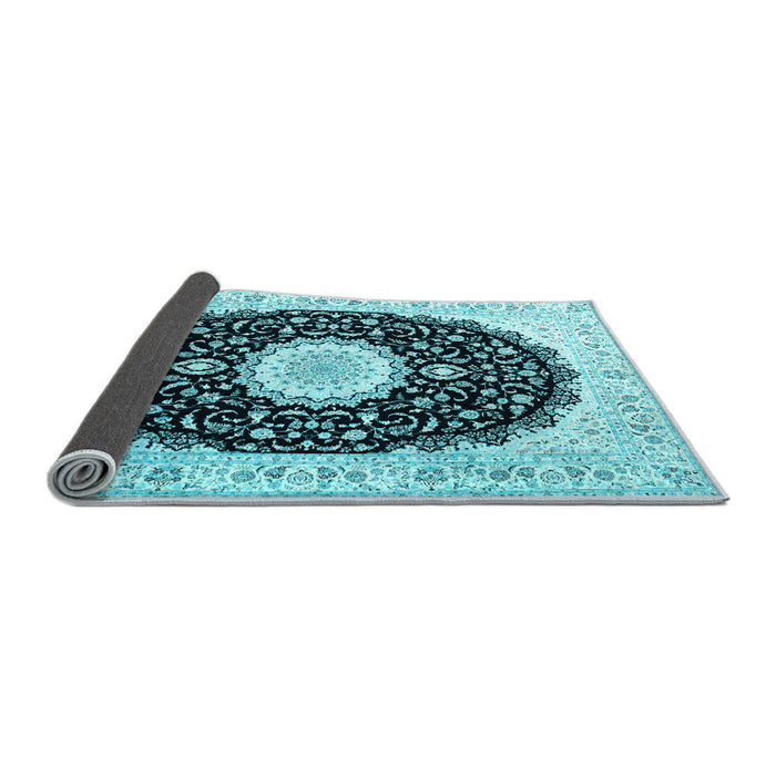 Sideview of Persian Light Blue Traditional Rug, tr3482lblu