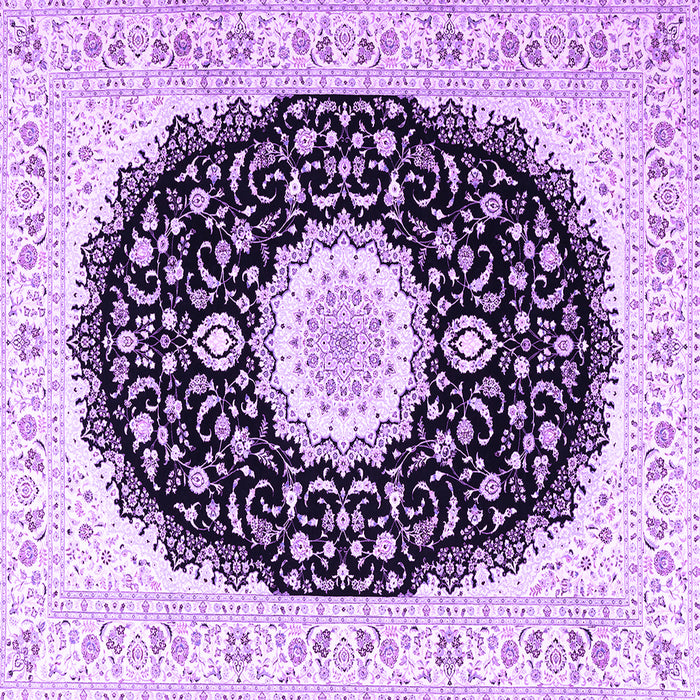 Square Machine Washable Persian Purple Traditional Area Rugs, wshtr3482pur