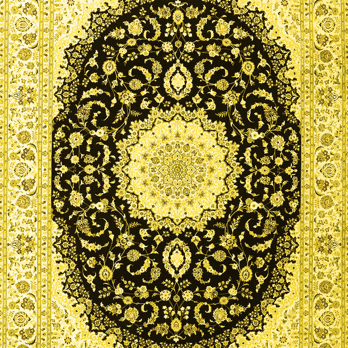 Machine Washable Persian Yellow Traditional Rug, wshtr3482yw