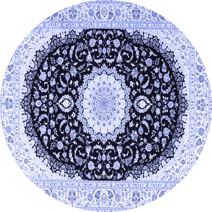 Round Persian Blue Traditional Rug, tr3482blu
