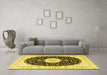 Machine Washable Persian Yellow Traditional Rug in a Living Room, wshtr3482yw