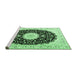 Sideview of Machine Washable Persian Emerald Green Traditional Area Rugs, wshtr3482emgrn