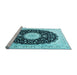 Sideview of Machine Washable Persian Light Blue Traditional Rug, wshtr3482lblu