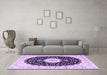 Machine Washable Persian Purple Traditional Area Rugs in a Living Room, wshtr3482pur