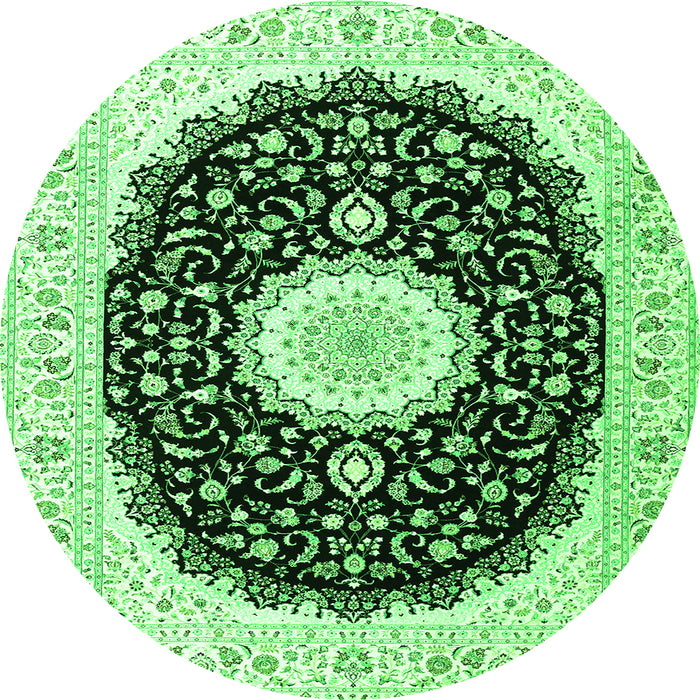 Machine Washable Persian Green Traditional Area Rugs, wshtr3482grn