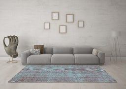 Machine Washable Persian Turquoise Bohemian Area Rugs in a Living Room,, wshtr3483turq
