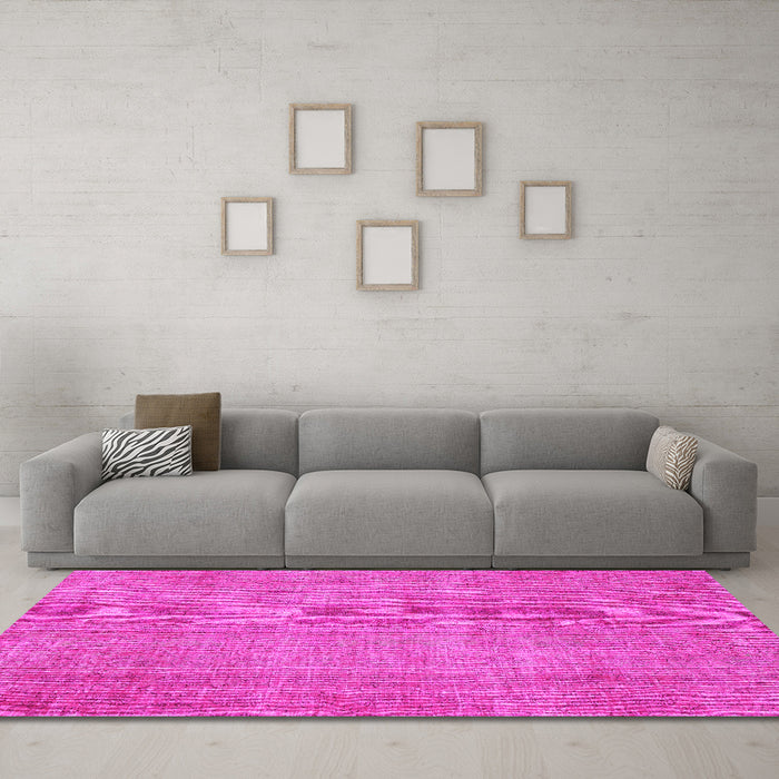Machine Washable Persian Pink Bohemian Rug in a Living Room, wshtr3483pnk