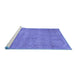 Sideview of Machine Washable Persian Blue Bohemian Rug, wshtr3483blu