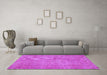 Machine Washable Persian Purple Bohemian Area Rugs in a Living Room, wshtr3483pur