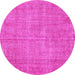 Round Persian Pink Bohemian Rug, tr3483pnk