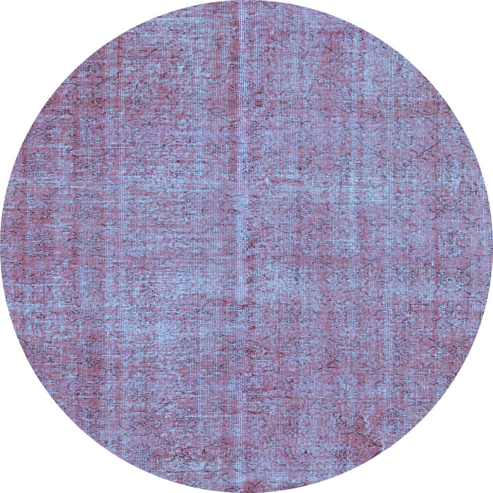 Round Machine Washable Persian Light Blue Bohemian Rug, wshtr3483lblu