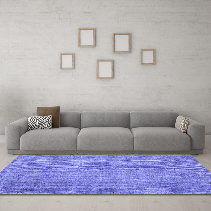 Machine Washable Persian Blue Bohemian Rug in a Living Room, wshtr3483blu