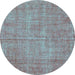 Round Persian Turquoise Bohemian Rug, tr3483turq