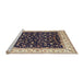 Sideview of Machine Washable Traditional Brown Rug, wshtr3484