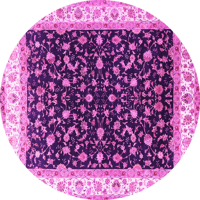 Round Persian Pink Traditional Rug, tr3484pnk