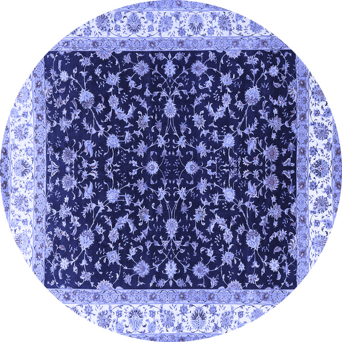 Round Persian Blue Traditional Rug, tr3484blu