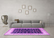 Machine Washable Persian Purple Traditional Area Rugs in a Living Room, wshtr3484pur