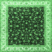 Square Persian Emerald Green Traditional Rug, tr3484emgrn