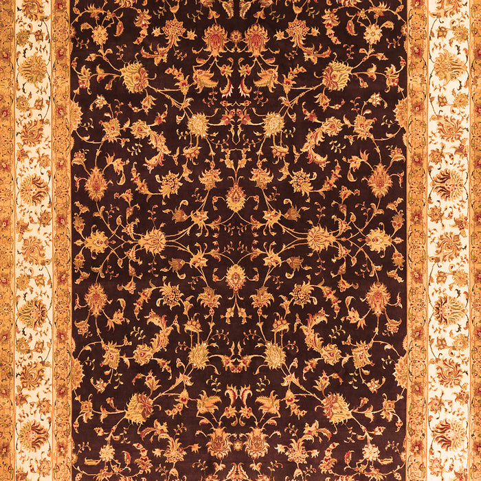 Serging Thickness of Machine Washable Persian Orange Traditional Area Rugs, wshtr3484org
