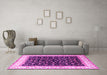 Machine Washable Persian Pink Traditional Rug in a Living Room, wshtr3484pnk