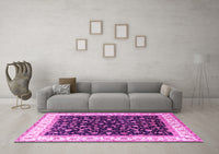 Machine Washable Persian Pink Traditional Rug, wshtr3484pnk