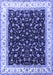 Machine Washable Persian Blue Traditional Rug, wshtr3484blu