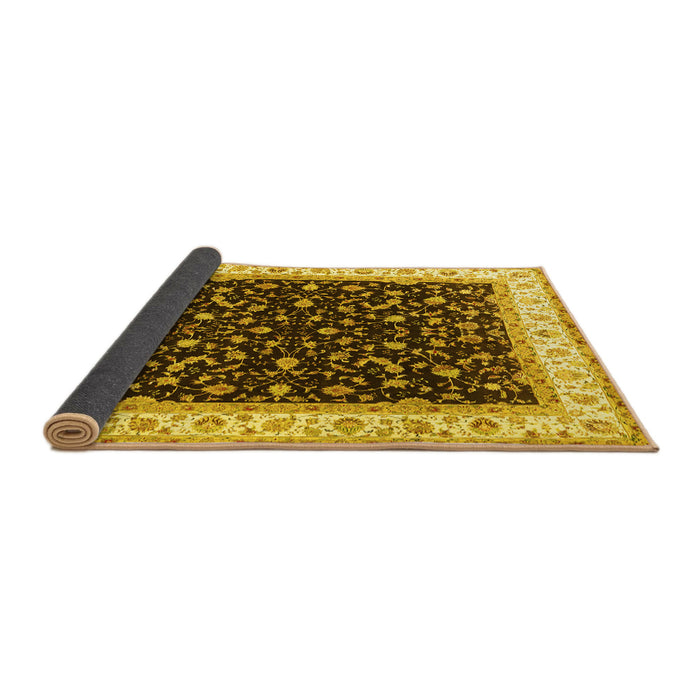 Sideview of Persian Yellow Traditional Rug, tr3484yw