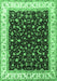 Machine Washable Persian Emerald Green Traditional Area Rugs, wshtr3484emgrn