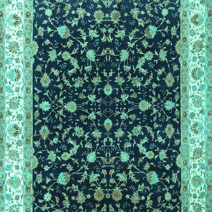 Machine Washable Persian Turquoise Traditional Area Rugs, wshtr3484turq