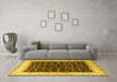 Machine Washable Persian Yellow Traditional Rug in a Living Room, wshtr3484yw