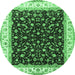 Round Persian Emerald Green Traditional Rug, tr3484emgrn