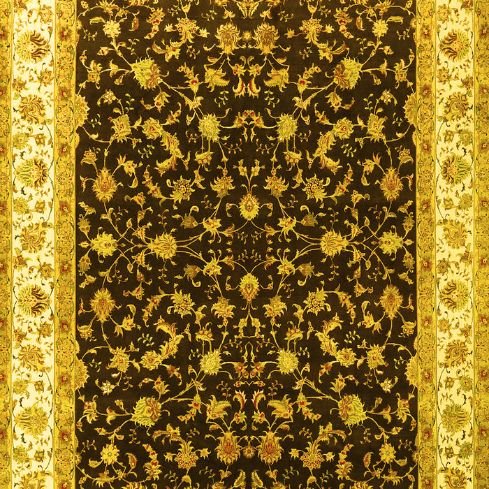 Machine Washable Persian Yellow Traditional Rug, wshtr3484yw