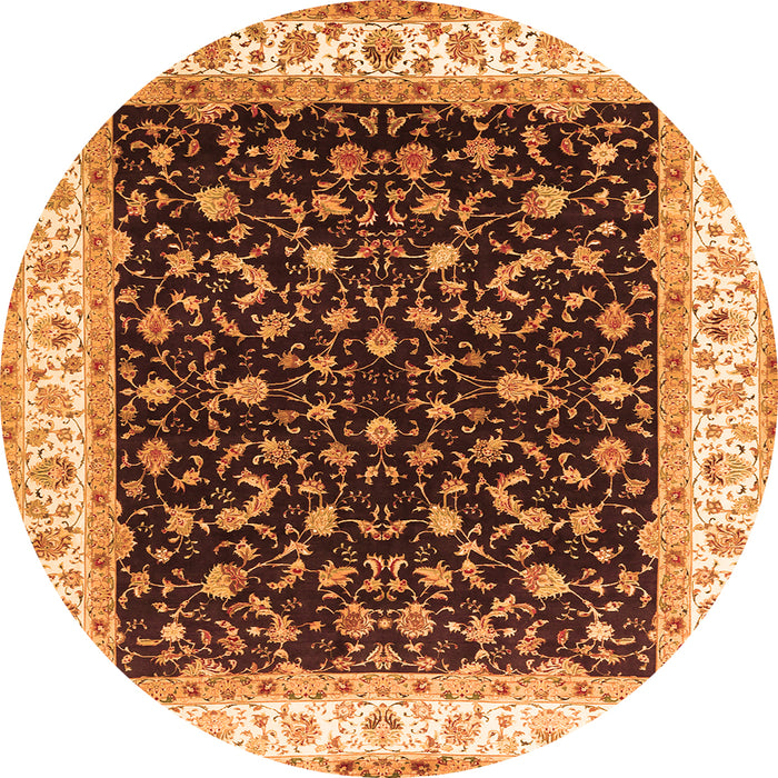 Machine Washable Persian Orange Traditional Area Rugs, wshtr3484org