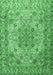 Machine Washable Persian Emerald Green Traditional Area Rugs, wshtr3485emgrn