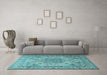 Machine Washable Persian Light Blue Traditional Rug in a Living Room, wshtr3485lblu