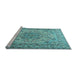 Sideview of Machine Washable Persian Light Blue Traditional Rug, wshtr3485lblu