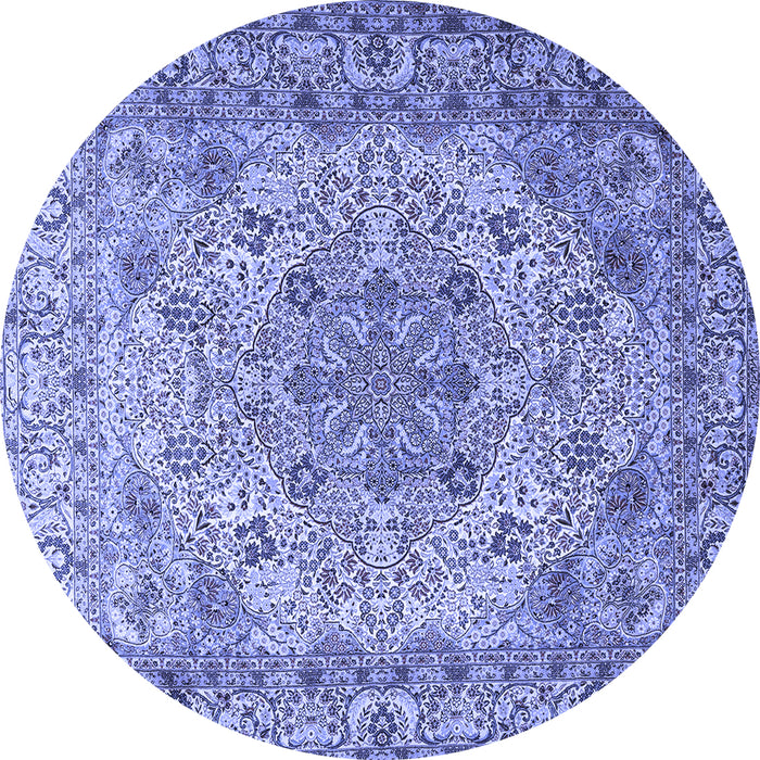 Round Persian Blue Traditional Rug, tr3485blu