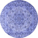 Round Persian Blue Traditional Rug, tr3485blu