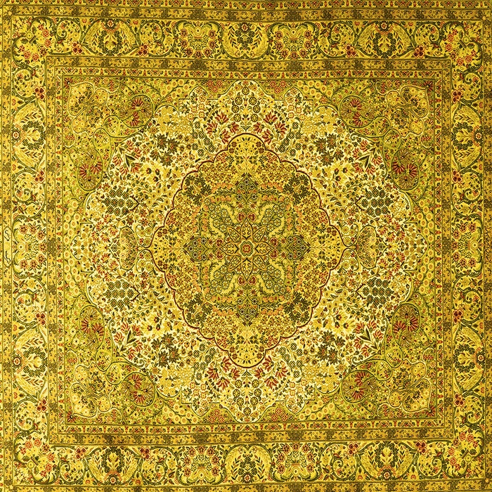 Square Persian Yellow Traditional Rug, tr3485yw