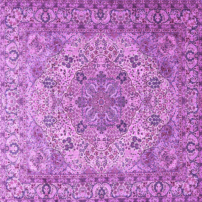 Square Machine Washable Persian Purple Traditional Area Rugs, wshtr3485pur
