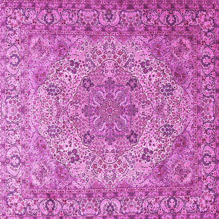 Square Machine Washable Persian Pink Traditional Rug, wshtr3485pnk