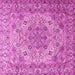 Square Machine Washable Persian Pink Traditional Rug, wshtr3485pnk