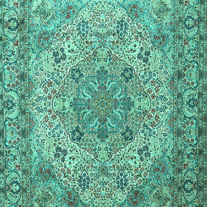 Machine Washable Persian Turquoise Traditional Area Rugs, wshtr3485turq